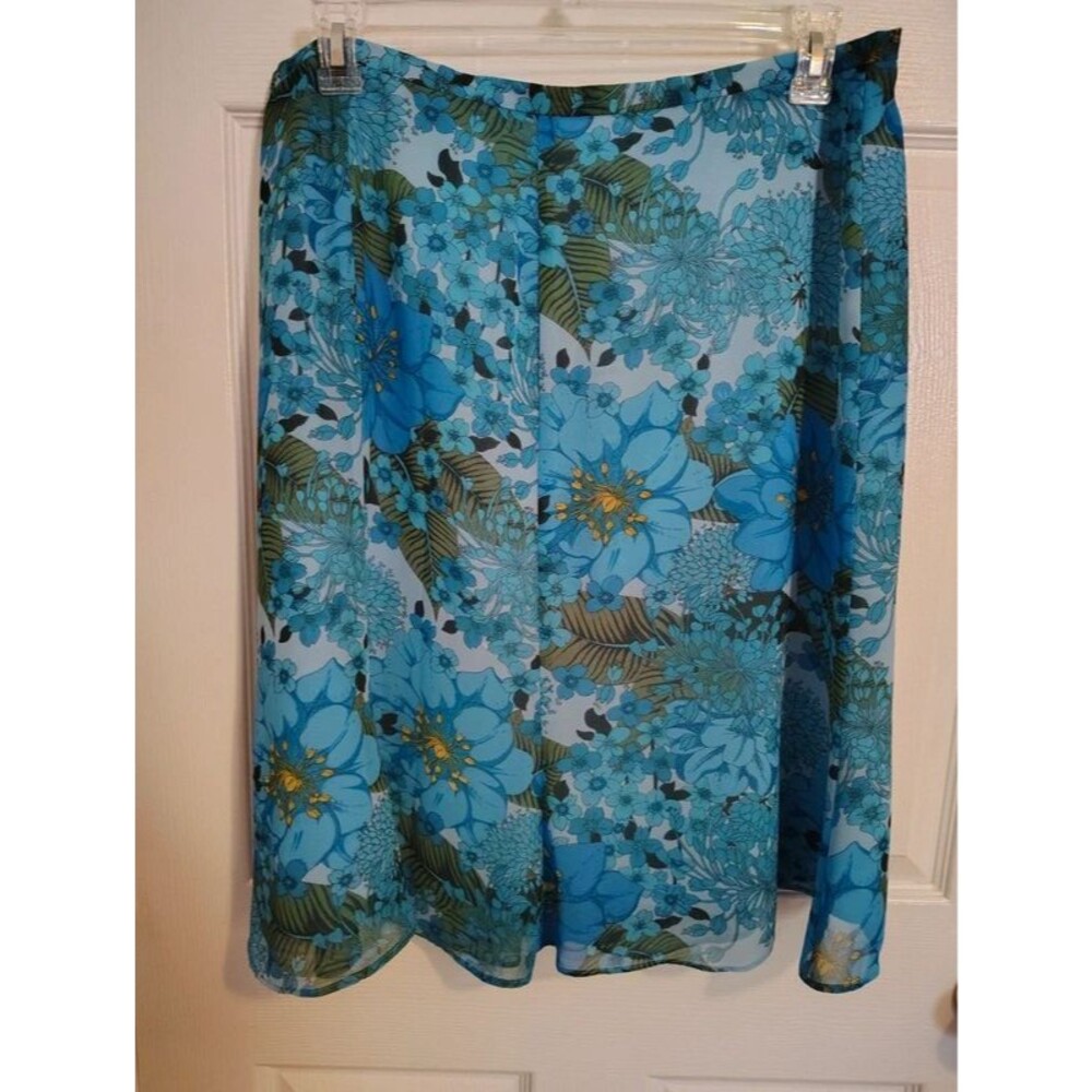 Norton Mcnaughton Woman 18 Skirt Shades Of Blue Fully Lined Zips On Side -